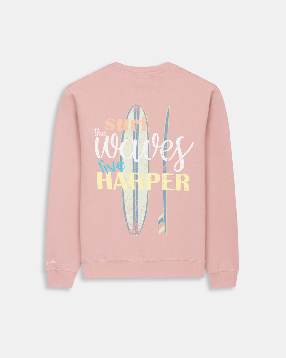 Sudadera sin capucha de hombre con dibujo frontal - Harper & Neyer - Rosa Rosa-5