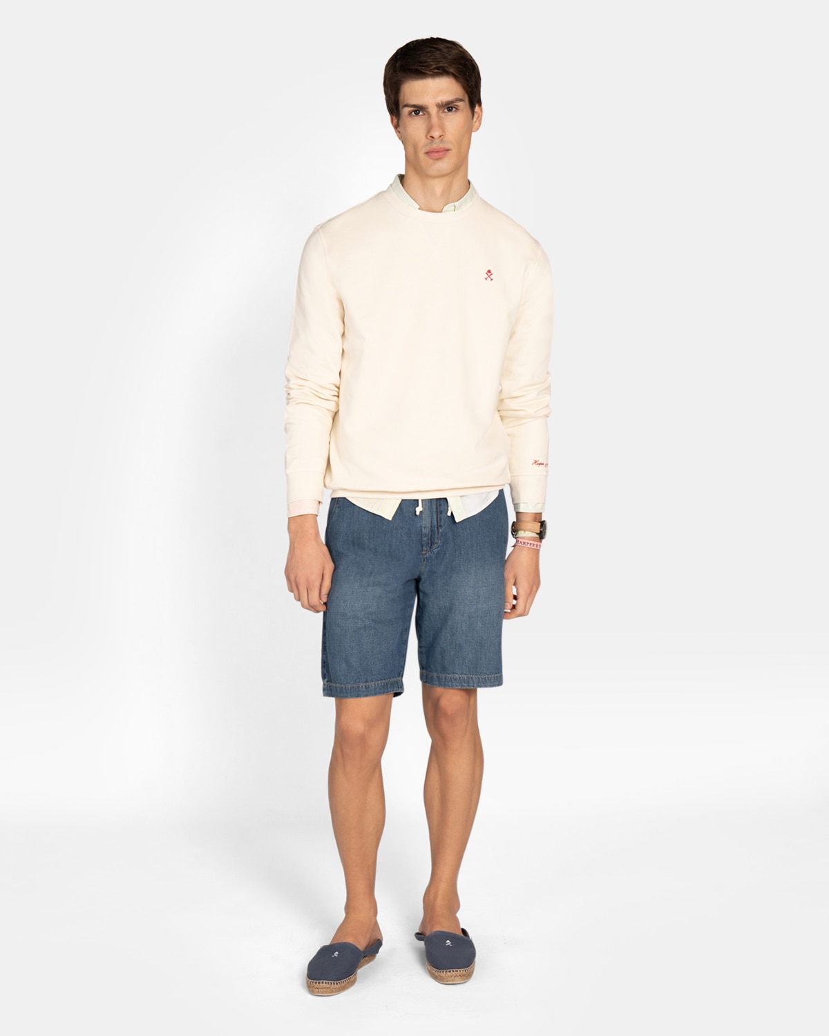 Sudadera sin capucha de hombre con dibujo frontal - Harper & Neyer - Crudo Crudo-4