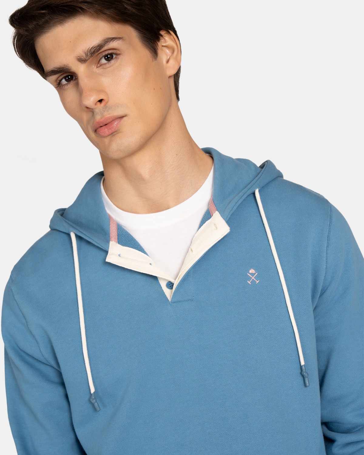 Sudadera sin capucha de hombre con estampado grande - Harper & Neyer - Azul Azul-3