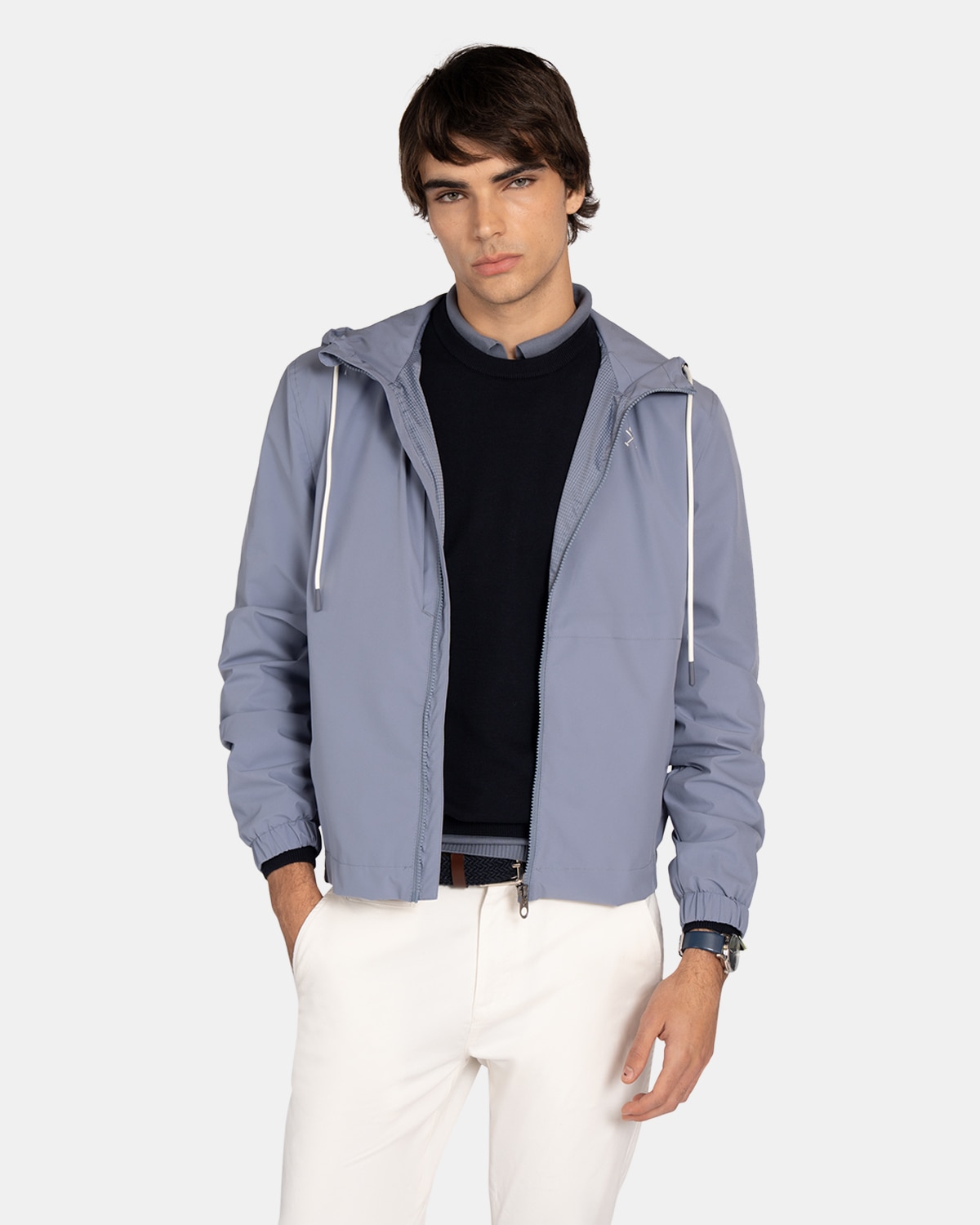 Harper & Neyer - Chubasquero de hombre liso.