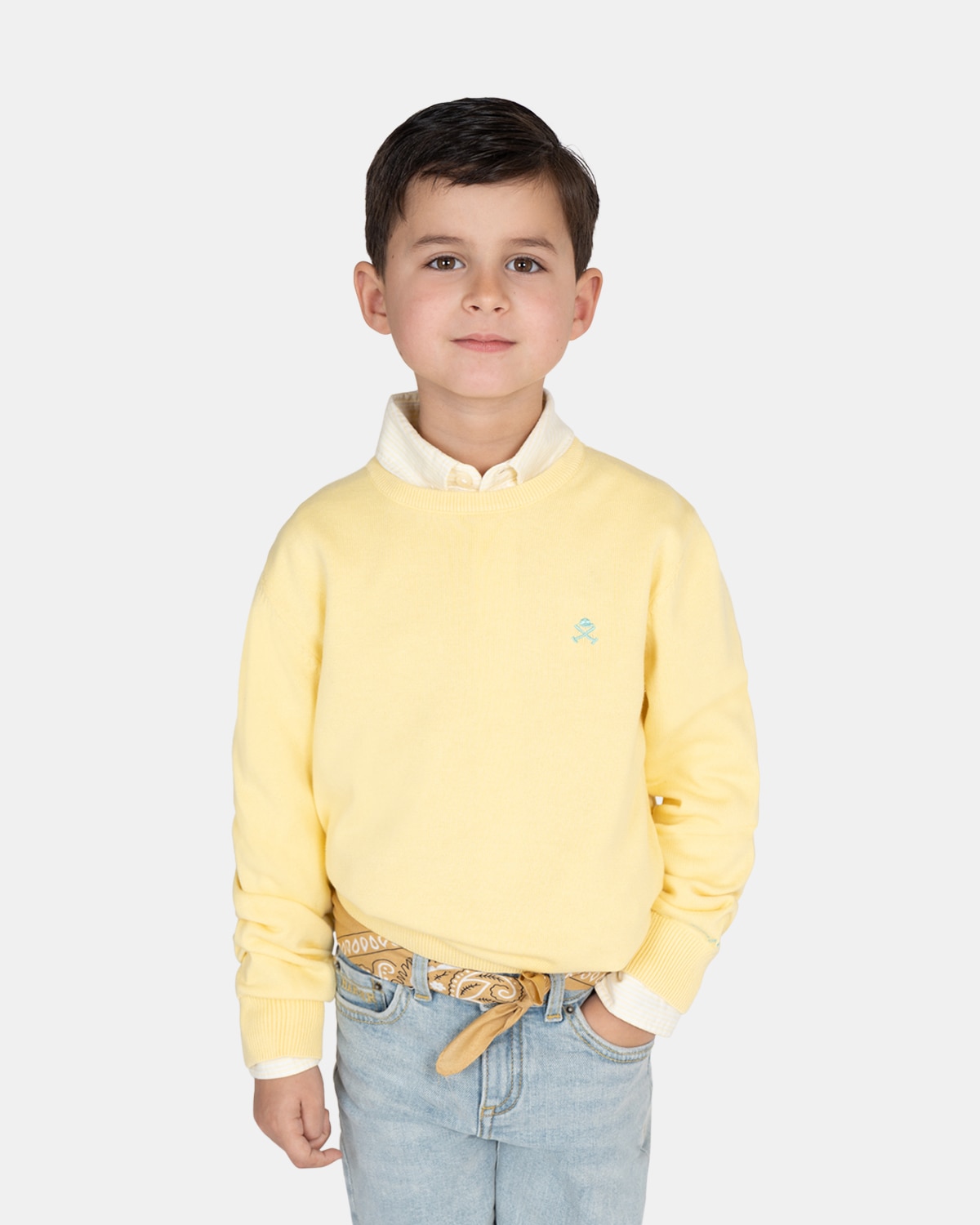 Jersey de niño con cuello redondo liso - Harper & Neyer - Amarillo Amarillo-1