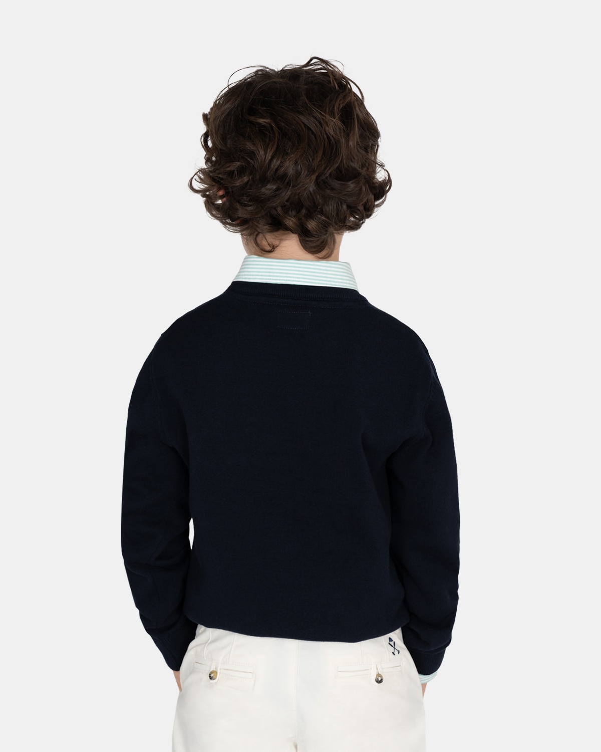 Jersey de niño con cuello redondo liso - Harper & Neyer - Azul marino Azul marino-2