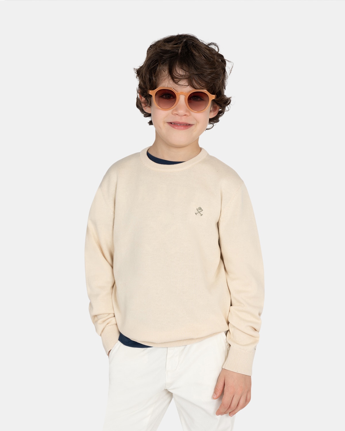 Jersey de niño con cuello redondo liso