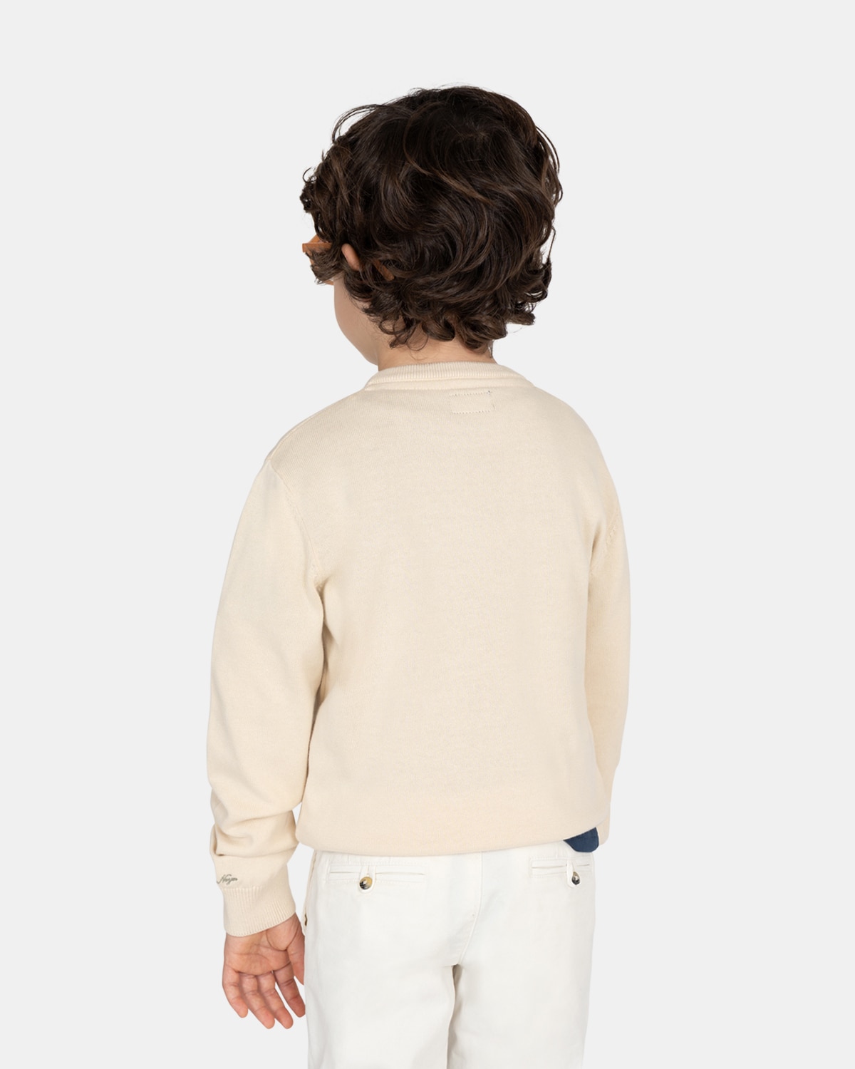 Jersey de niño con cuello redondo liso - Harper & Neyer - Crudo Crudo-2