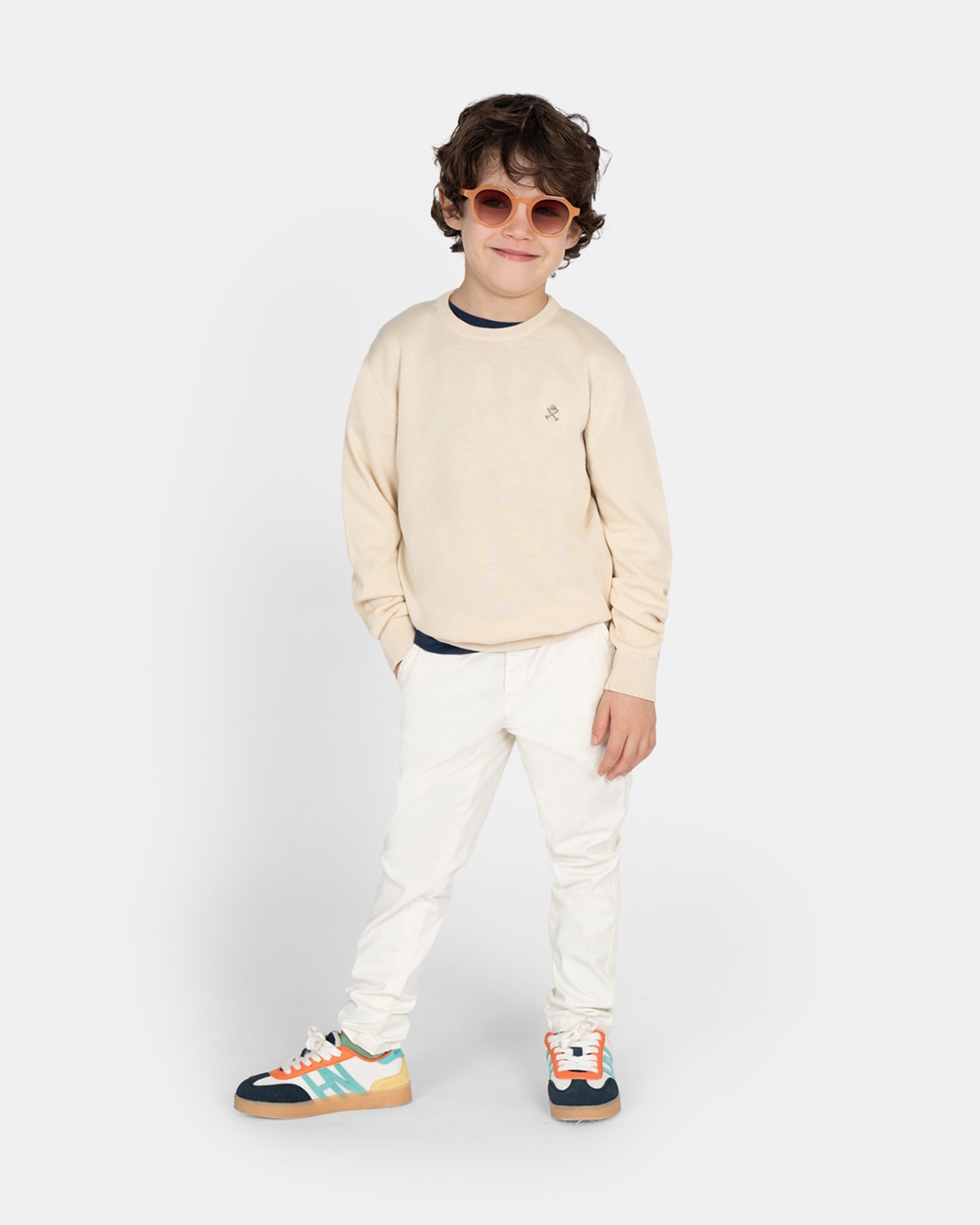 Jersey de niño con cuello redondo liso - Harper & Neyer - Crudo Crudo-3
