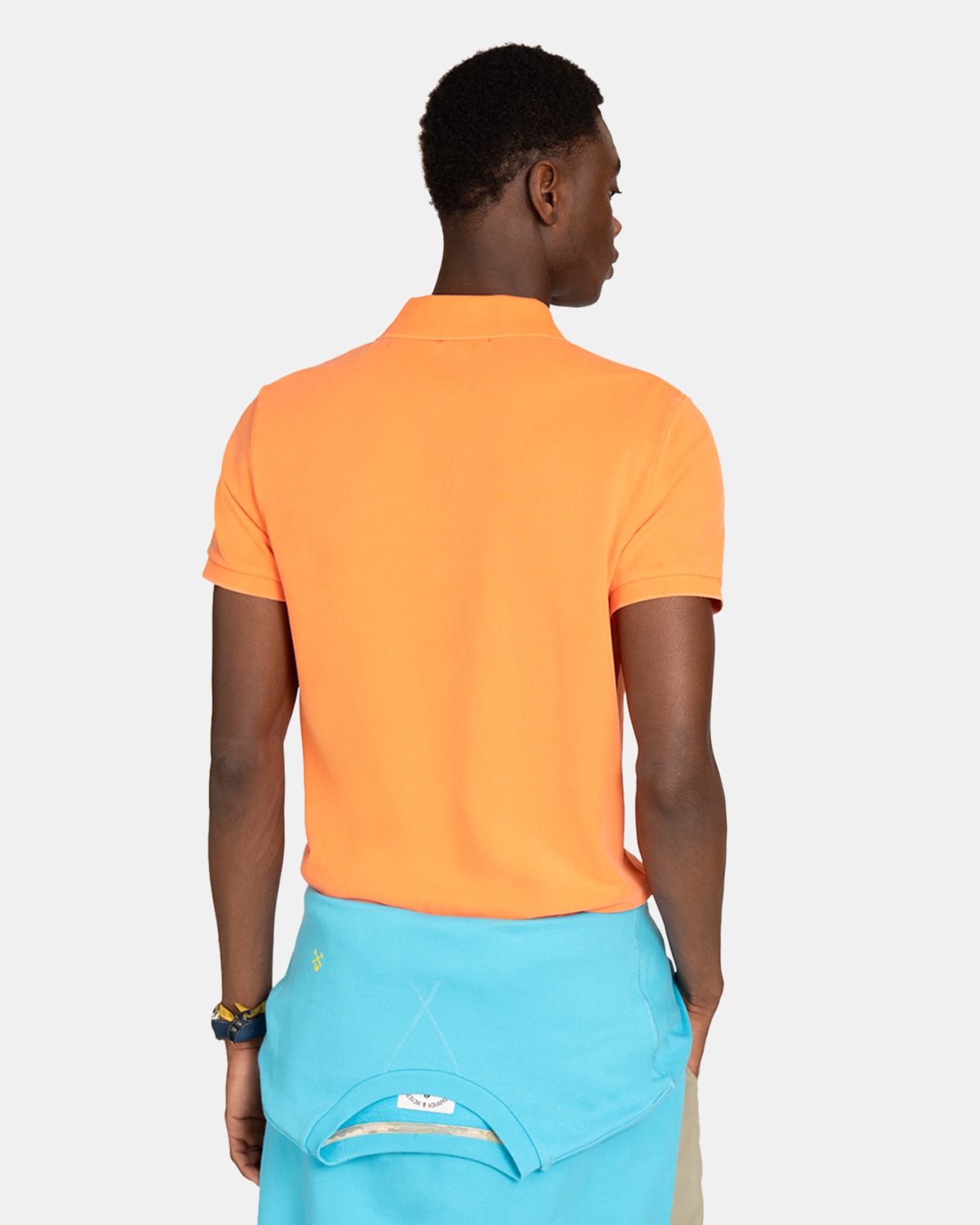 Polo de manga corta de hombre de algodón liso - Harper & Neyer - Naranja Naranja-2