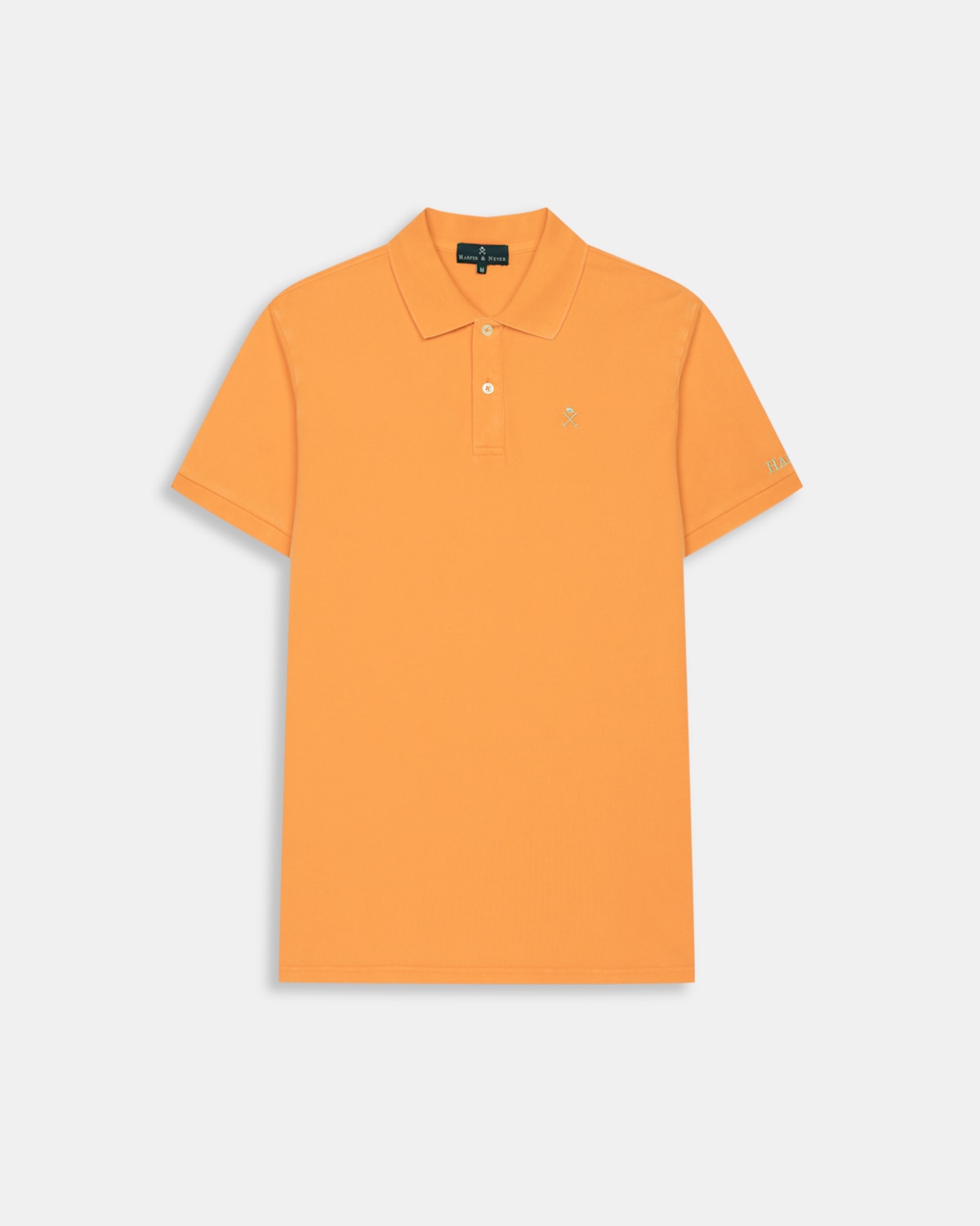 Polo de manga corta de hombre de algodón liso - Harper & Neyer - Naranja Naranja-6