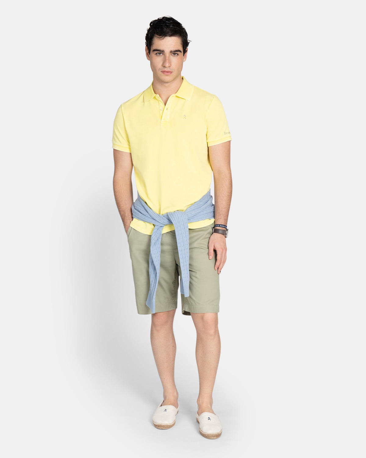 Polo de manga corta de hombre de algodón liso - Harper & Neyer - Amarillo Amarillo-4
