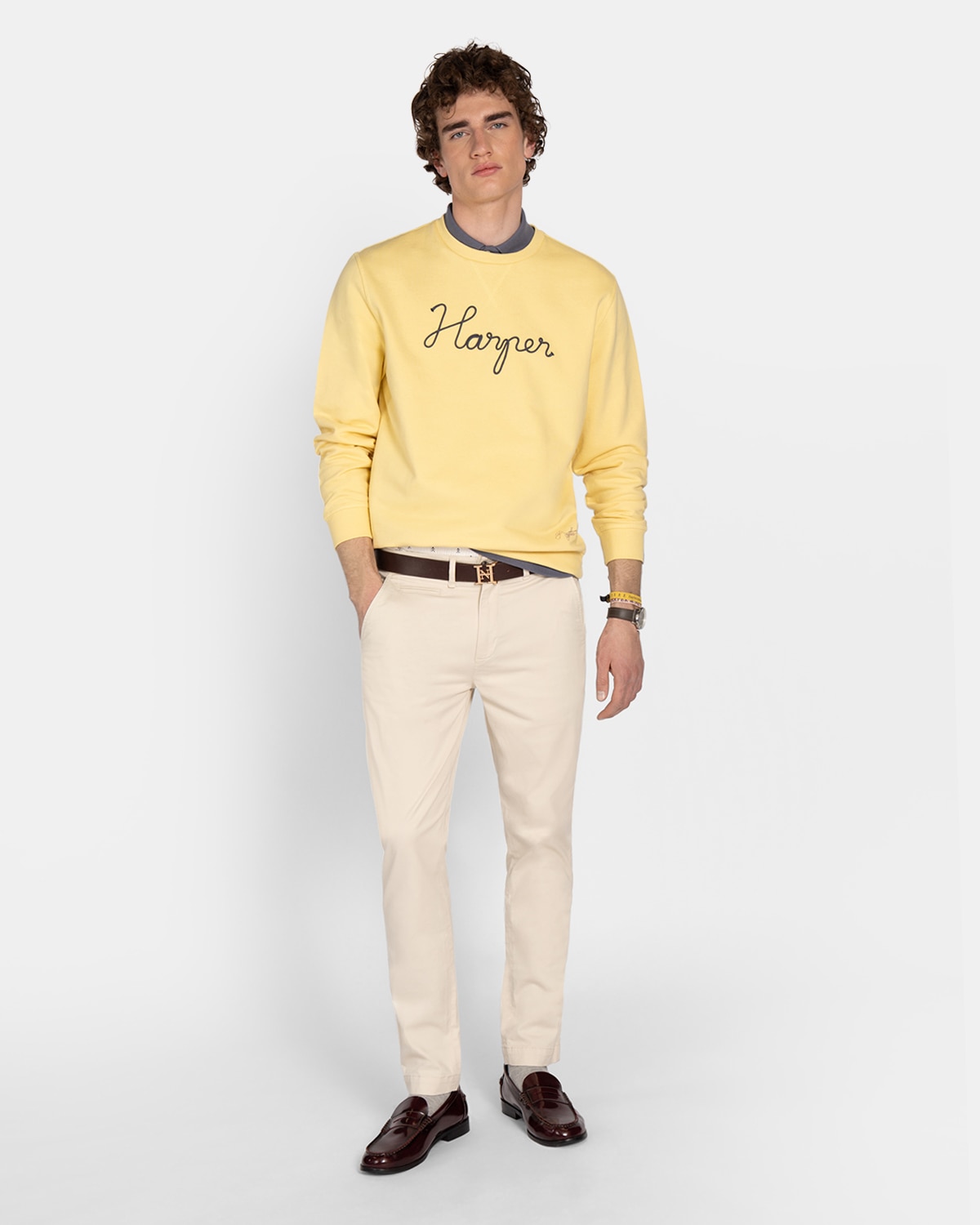 Pantalón chino de hombre corte regular - Harper & Neyer - Crudo Crudo-3