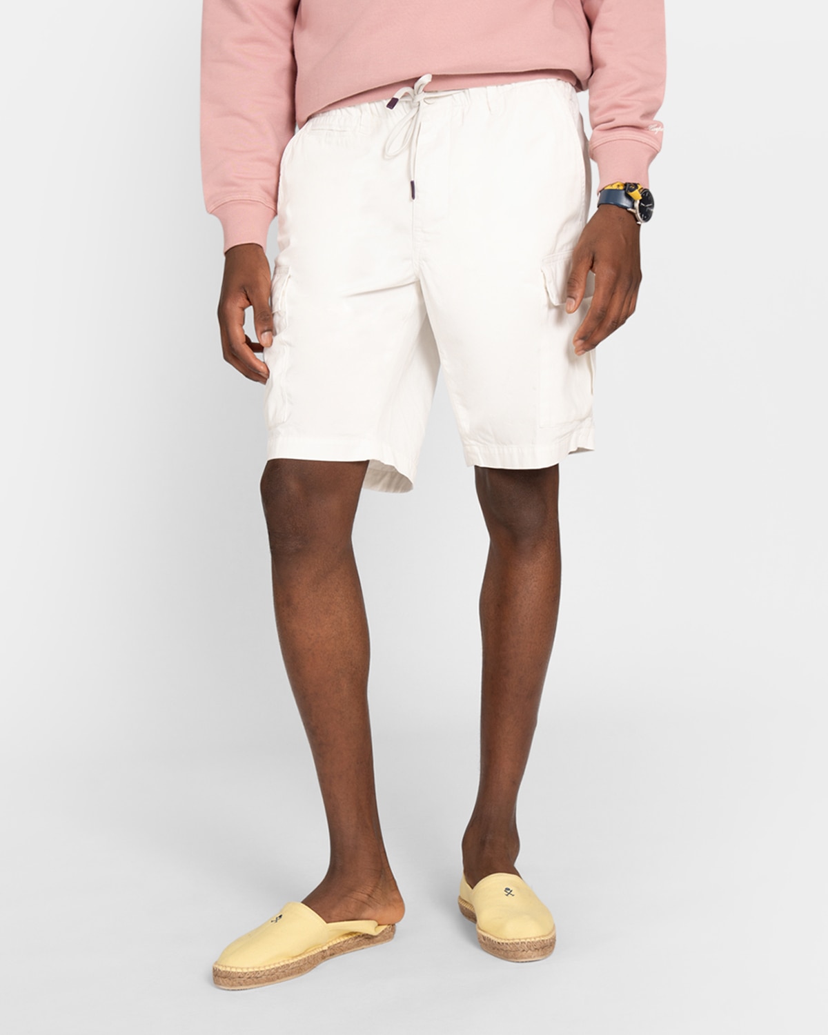 Imagen 1 de Pantalón corto cargo de hombre liso Blanco roto