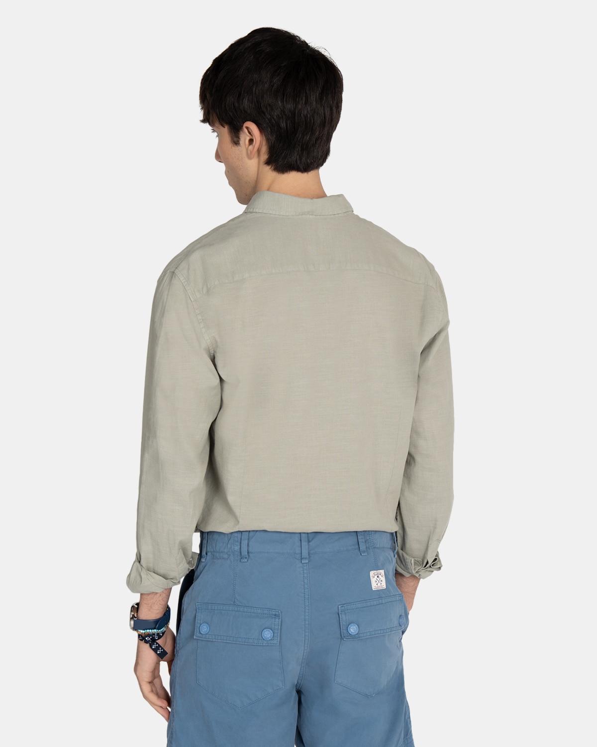 Camisa de hombre lisa de algodón - Harper & Neyer - Blanco roto Blanco roto-2