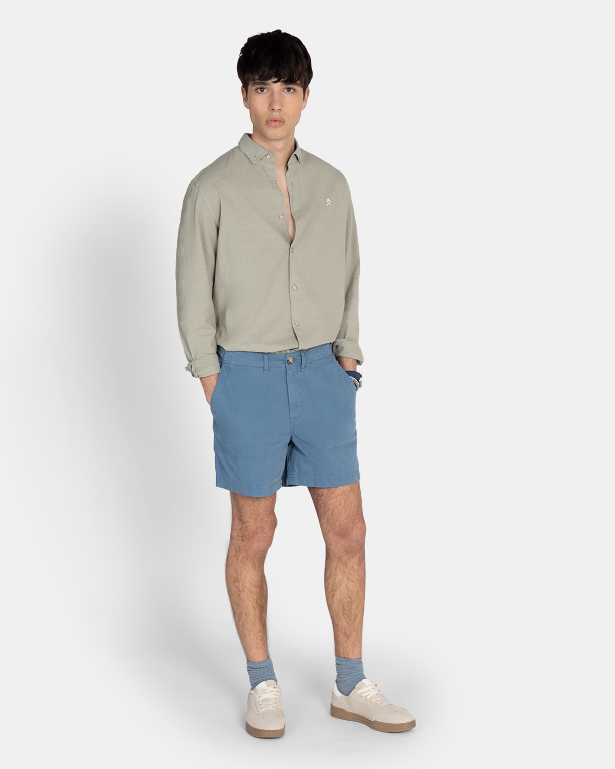 Camisa de hombre lisa de algodón - Harper & Neyer - Blanco roto Blanco roto-4