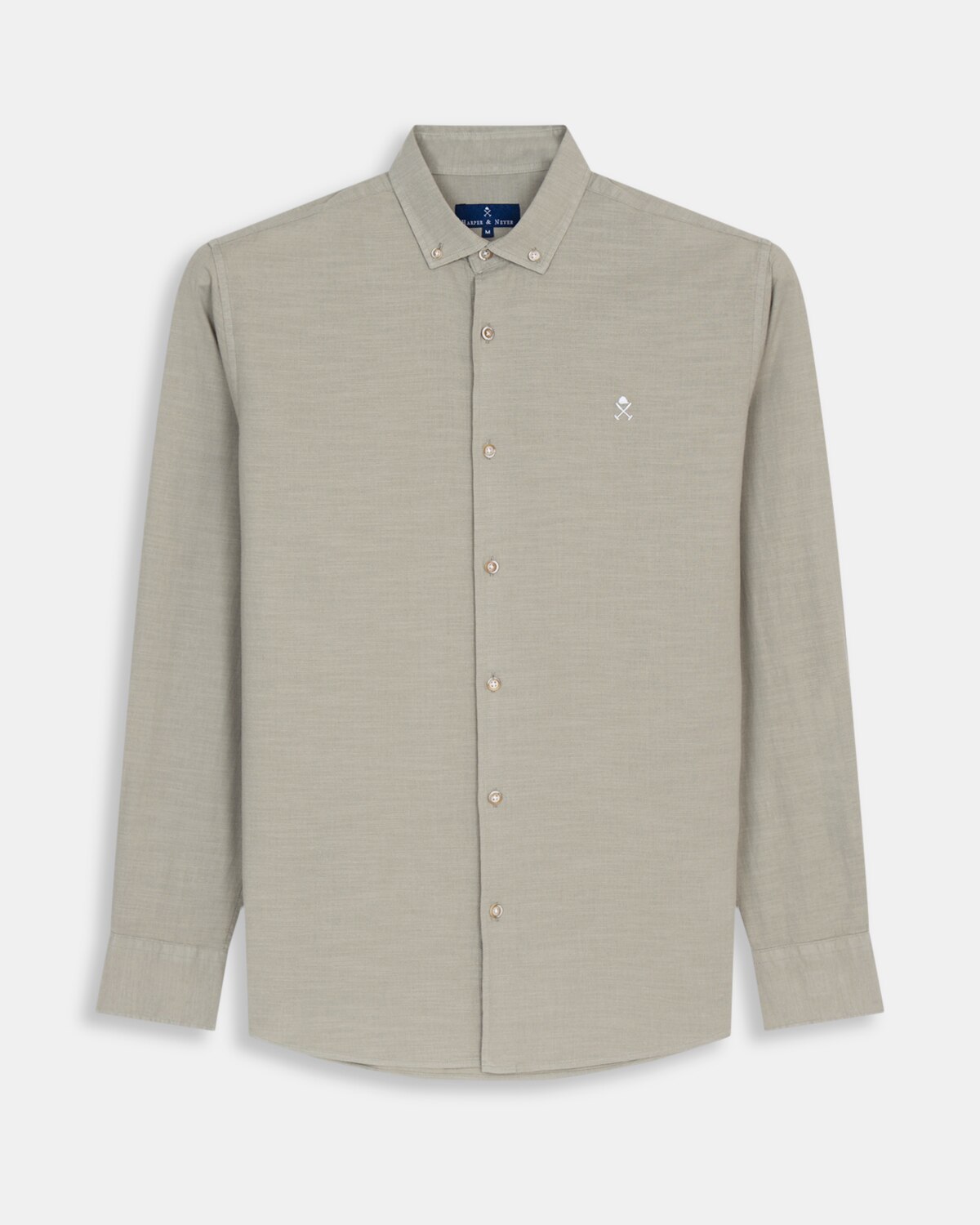 Camisa de hombre lisa de algodón - Harper & Neyer - Blanco roto Blanco roto-6