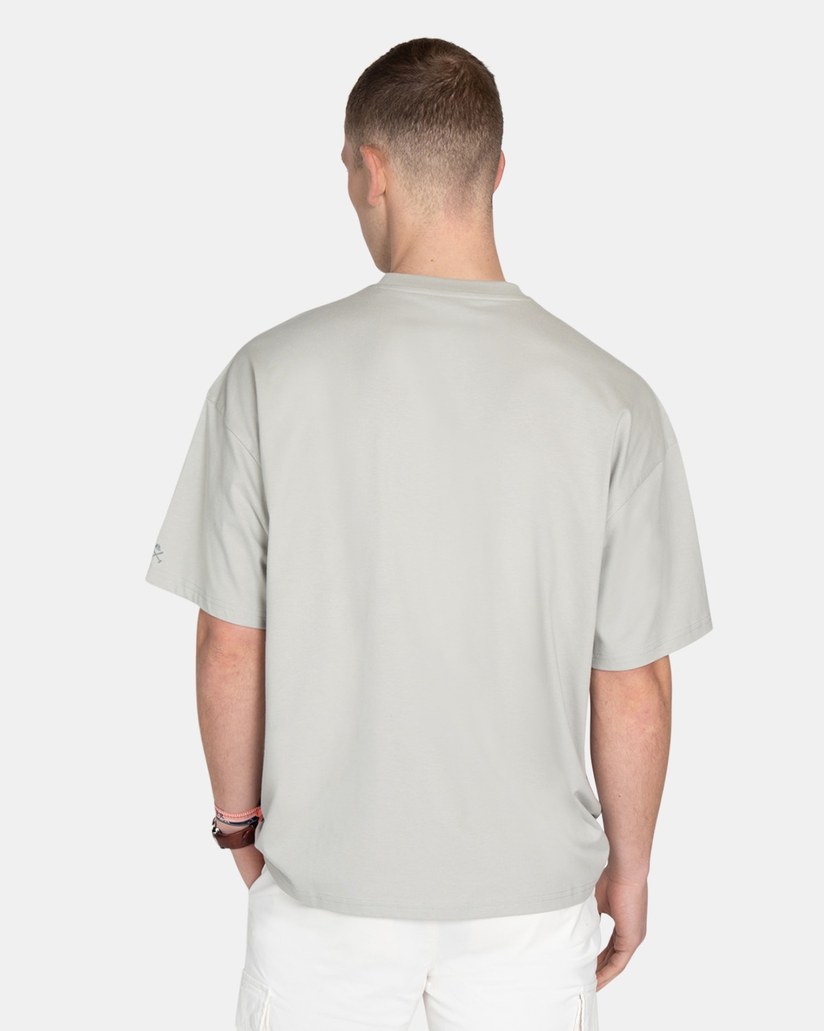 Camiseta de manga corta de hombre con dibujo frontal - Harper & Neyer - Gris claro Gris claro-2