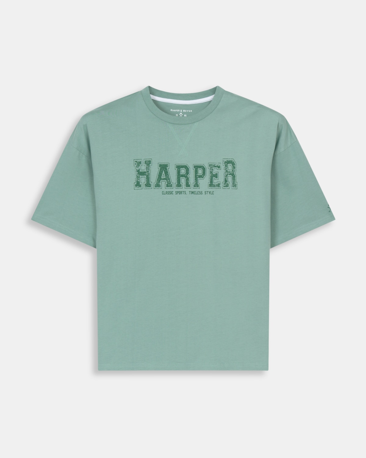 Camiseta de manga corta de hombre con dibujo frontal - Harper & Neyer - Verde claro Verde claro-6