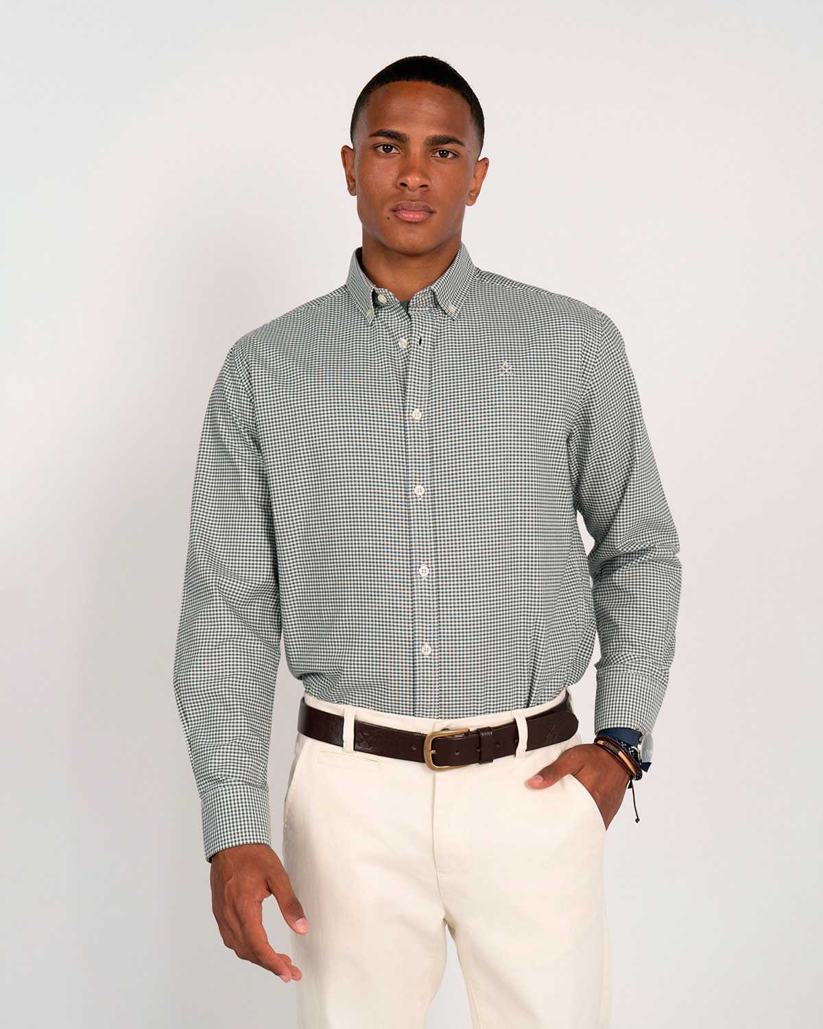 Camisa cuadros - Harper & Neyer - Verde militar Verde militar-3