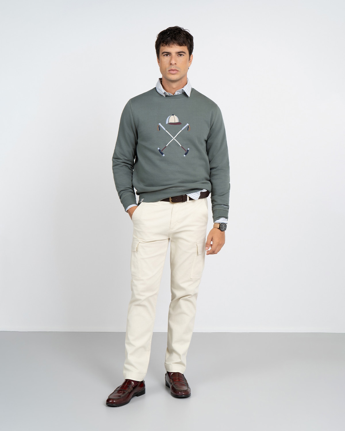 Sudadera crew-neck heritage - Harper & Neyer - Verde militar Verde militar-3