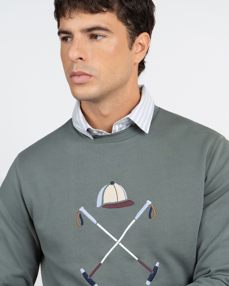 Sudadera crew-neck heritage - Harper & Neyer - Verde militar Verde militar-4