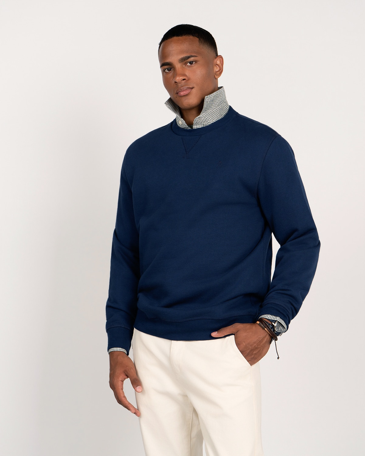 Sudadera crew-neck monogram - Harper & Neyer - Azul oscuro Azul oscuro-1