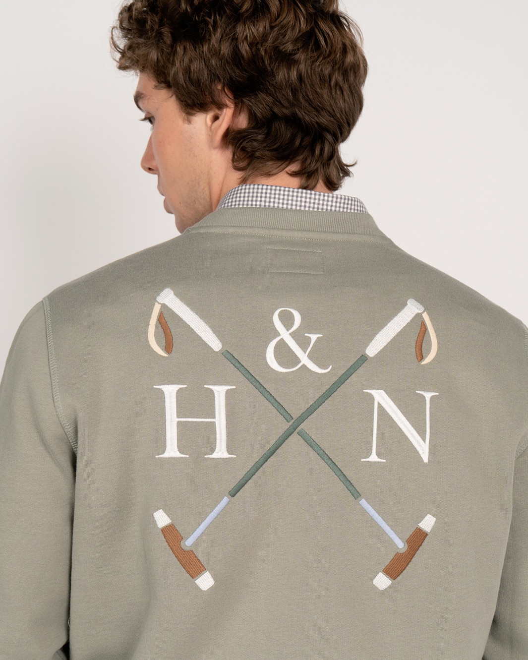 Sudadera crew-neck monogram - Harper & Neyer - Verde militar Verde militar-3