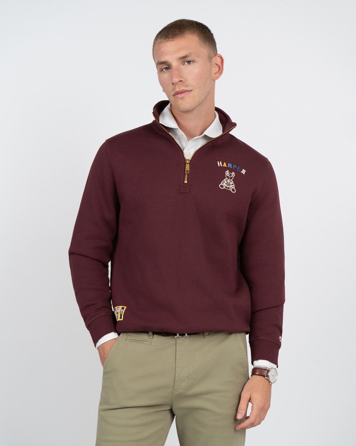 Sudadera half-zipper arthur - Harper & Neyer - Burdeos Burdeos-1