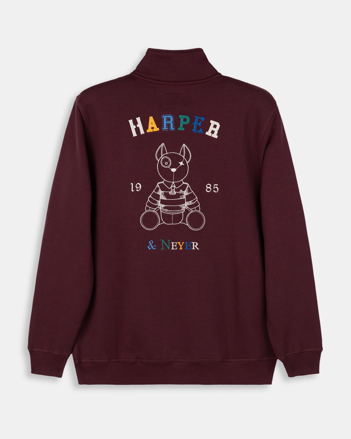 Sudadera half-zipper arthur - Harper & Neyer - Burdeos Burdeos-5