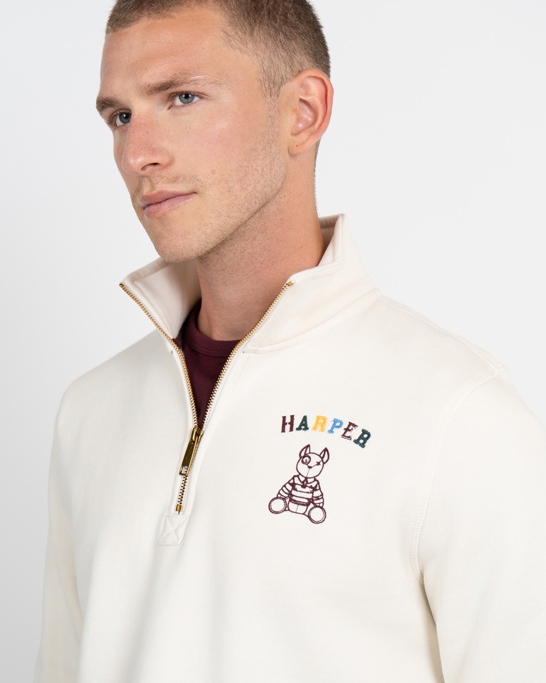 Sudadera half-zipper arthur - Harper & Neyer - Crudo Crudo-4