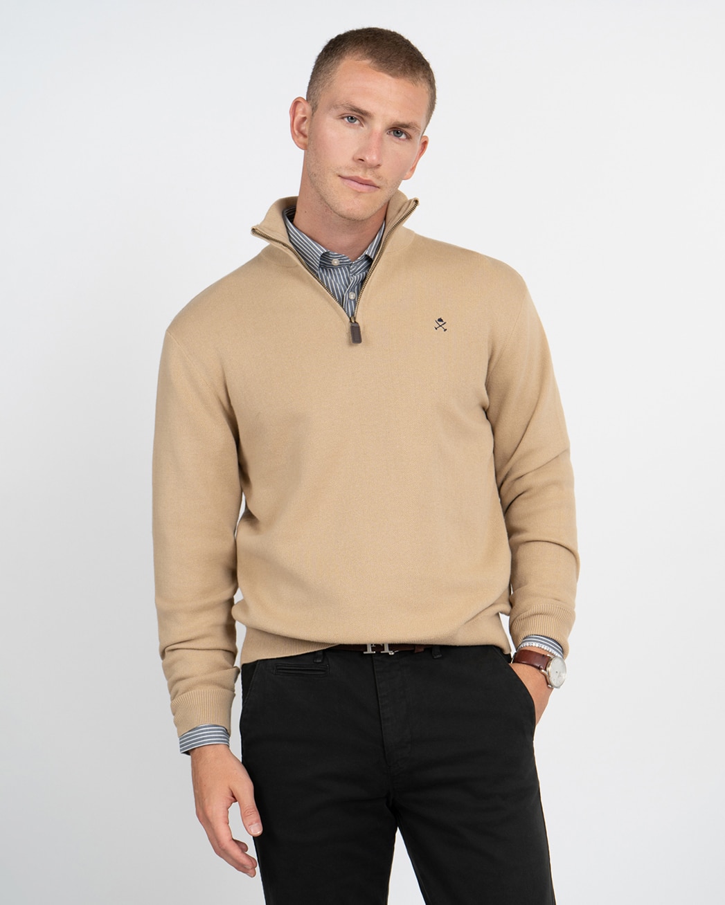 Jersey zipper - Harper & Neyer - Camel Camel-1