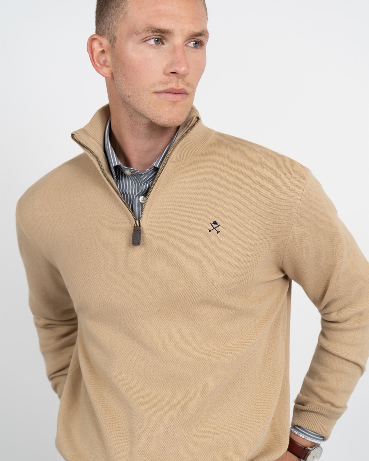 Jersey zipper - Harper & Neyer - Camel Camel-4