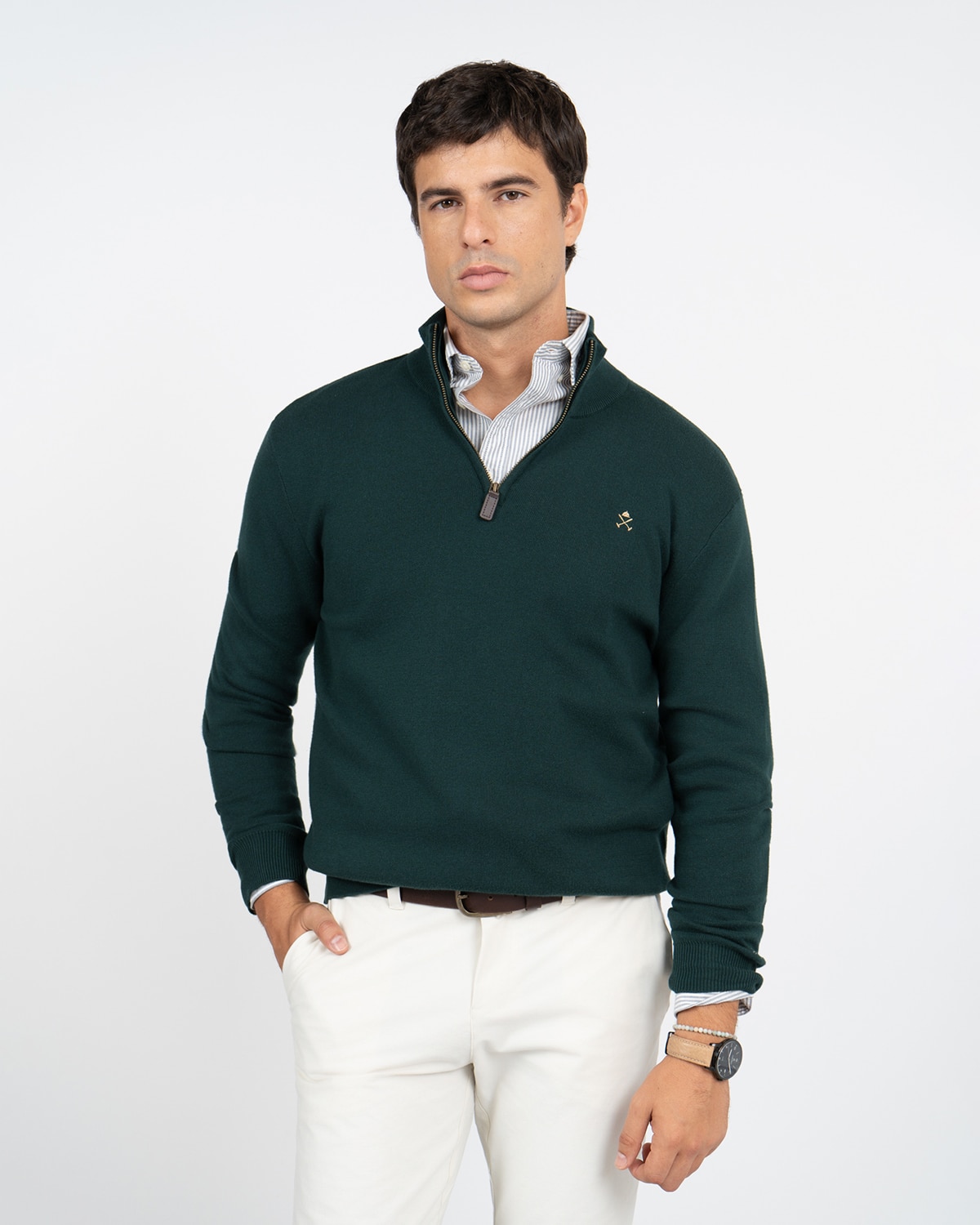 Jersey zipper - Harper & Neyer - Verde oscuro Verde oscuro-1