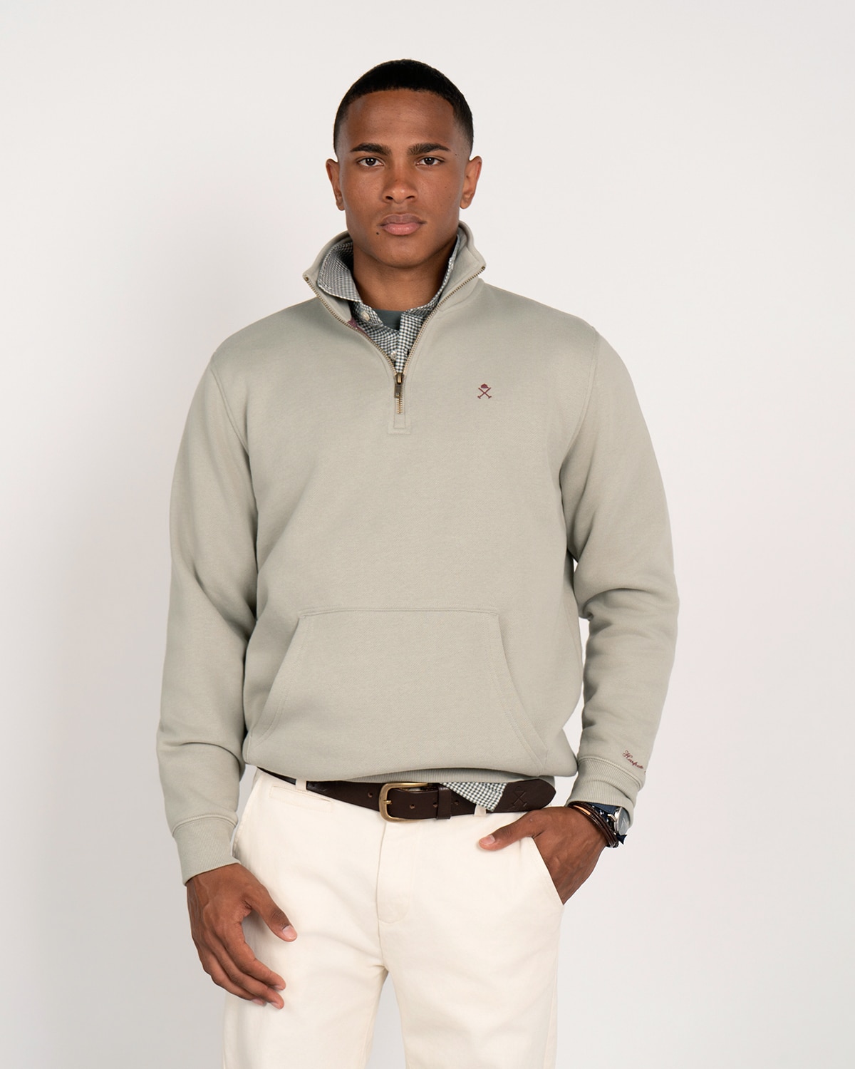 Sudadera half zipper winner - Harper & Neyer - Verde militar Verde militar-2