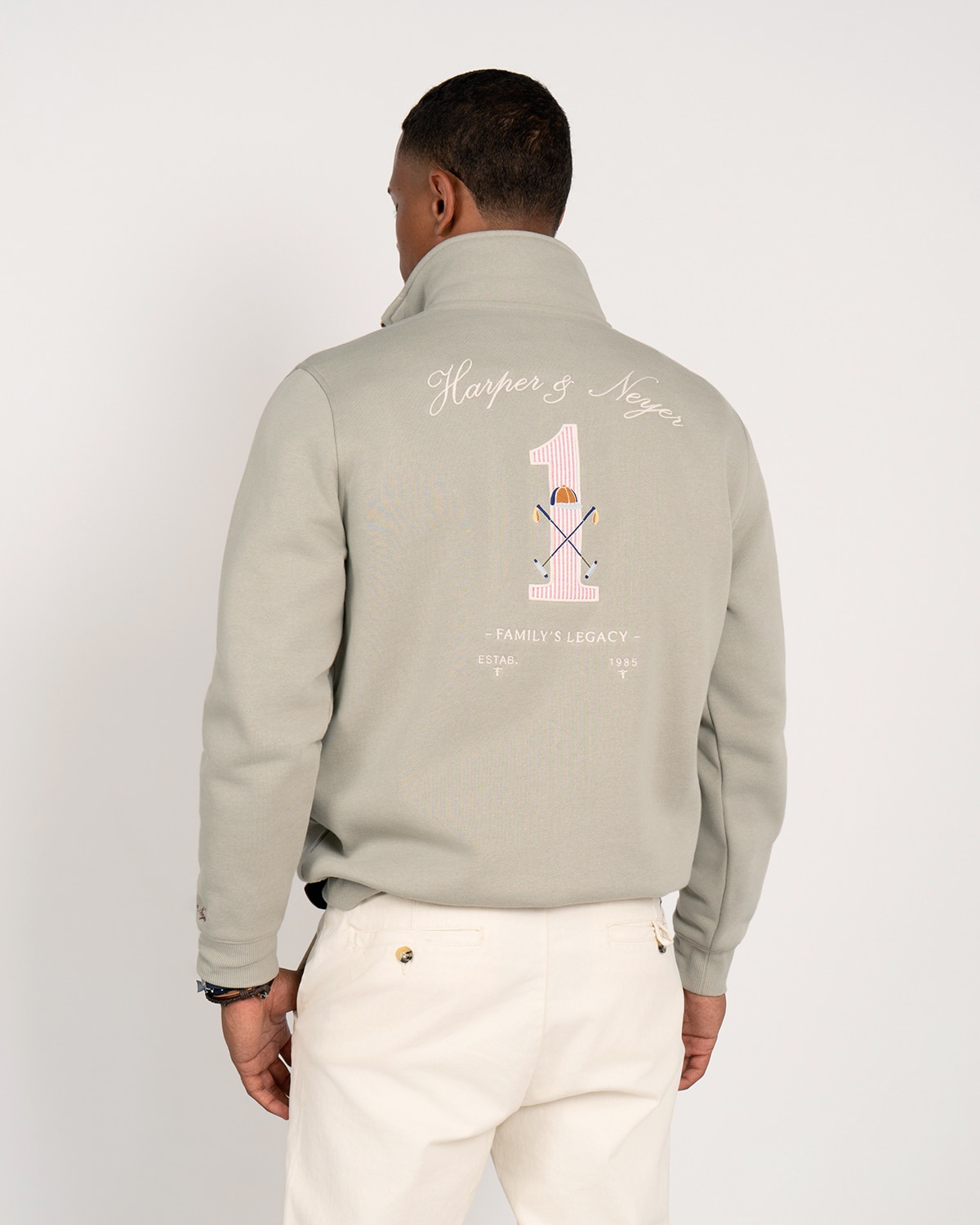 Sudadera half zipper winner - Harper & Neyer - Verde militar Verde militar-4