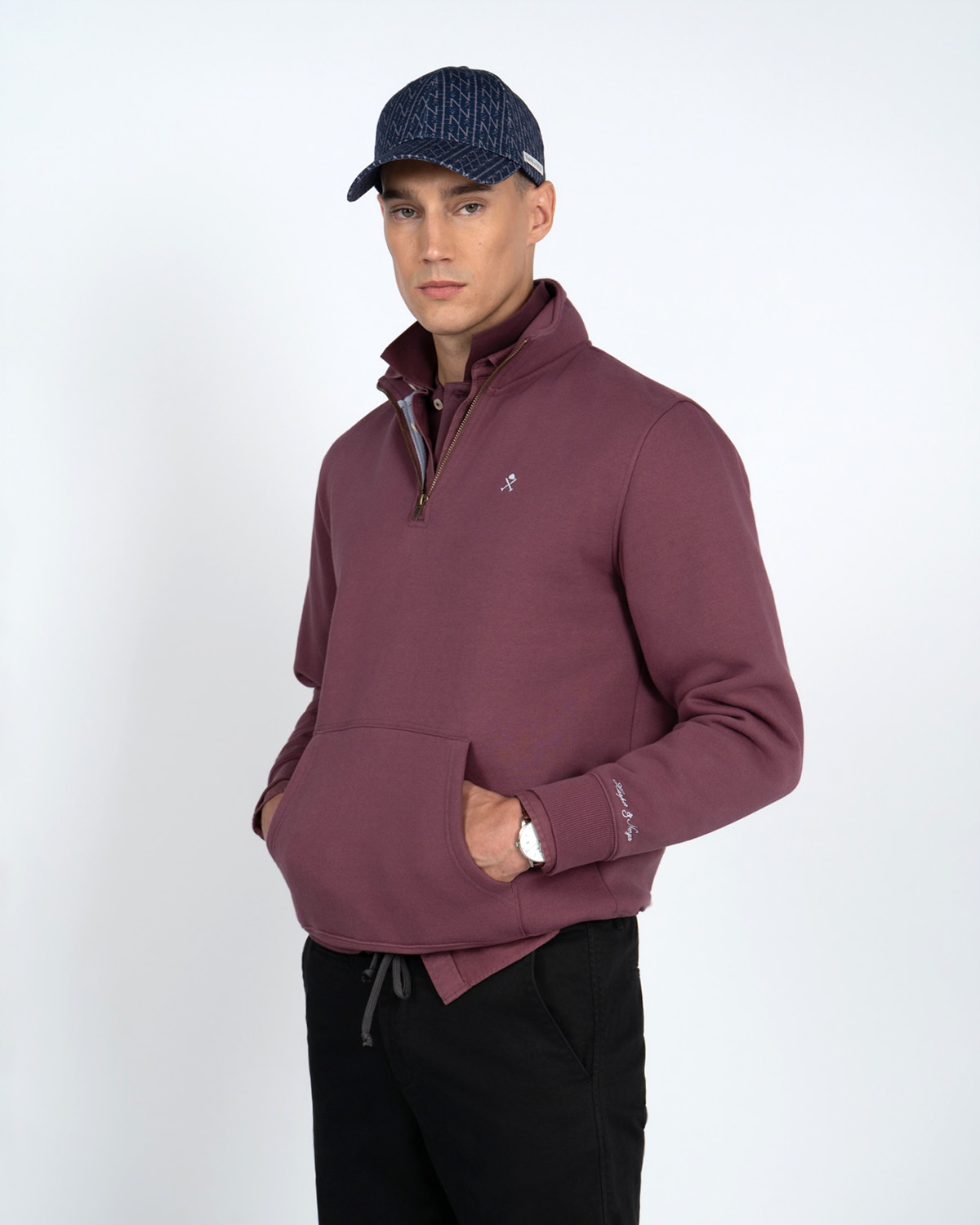 Sudadera half zipper winner - Harper & Neyer - Burdeos Burdeos-1
