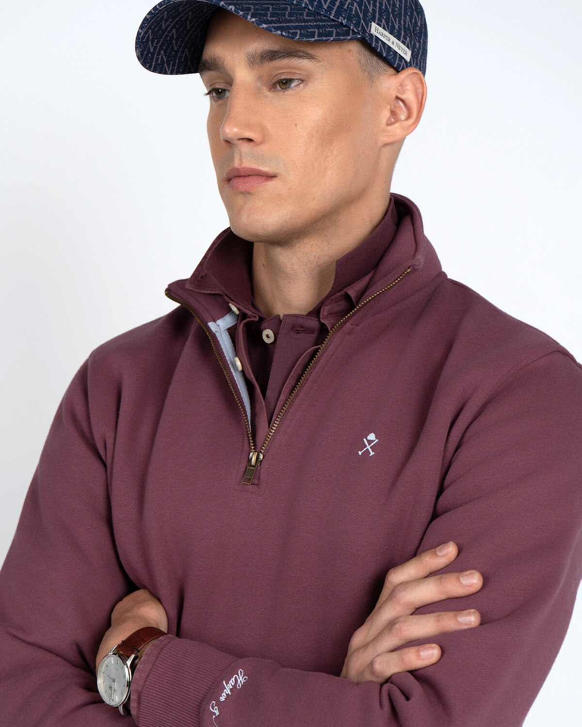 Sudadera half zipper winner - Harper & Neyer - Burdeos Burdeos-2