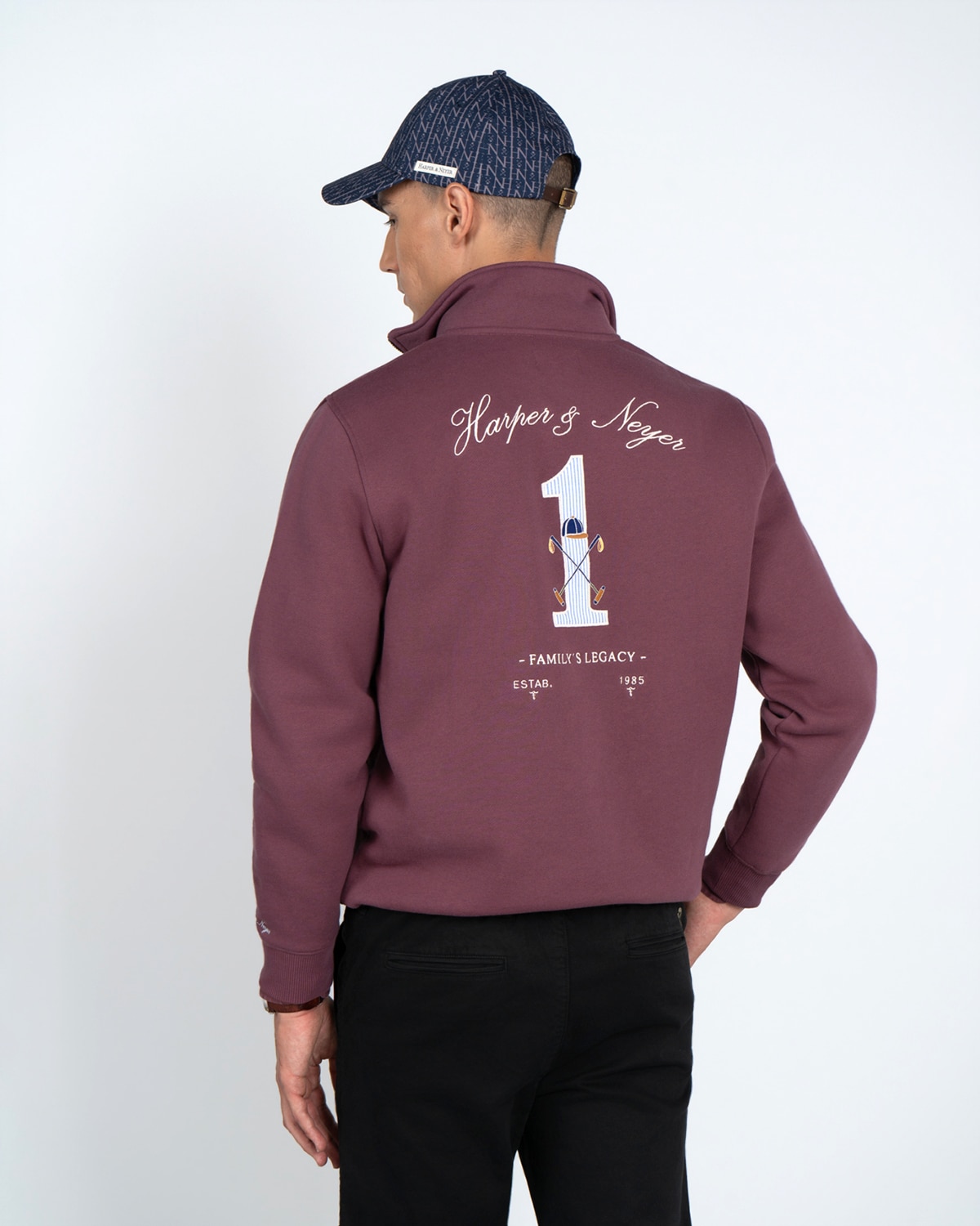 Sudadera half zipper winner - Harper & Neyer - Burdeos Burdeos-3