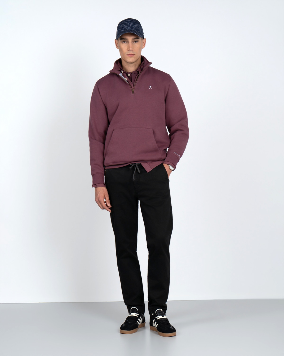 Sudadera half zipper winner - Harper & Neyer - Burdeos Burdeos-4
