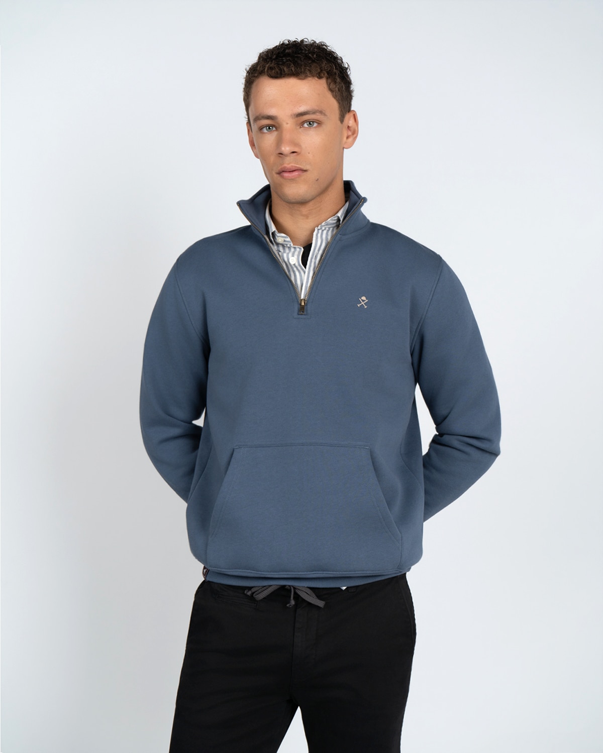 Sudadera half zipper winner - Harper & Neyer - Azul marino Azul marino-1