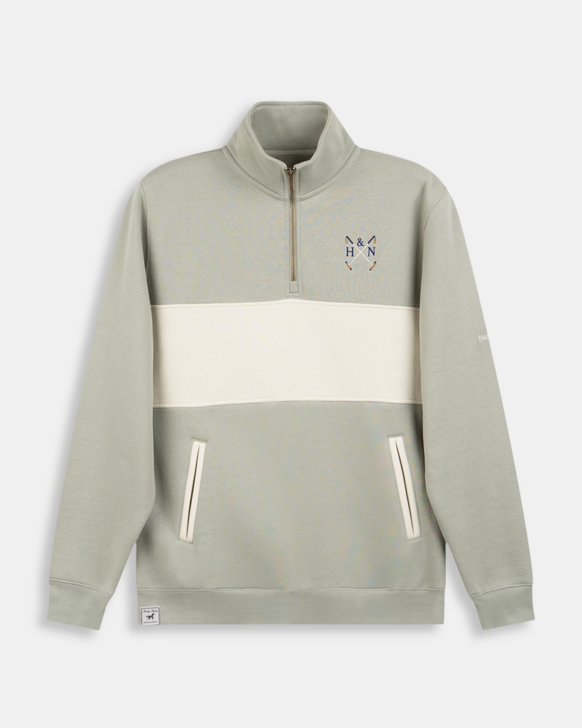 Sudadera half zipper chukker - Harper & Neyer - Verde militar Verde militar-6