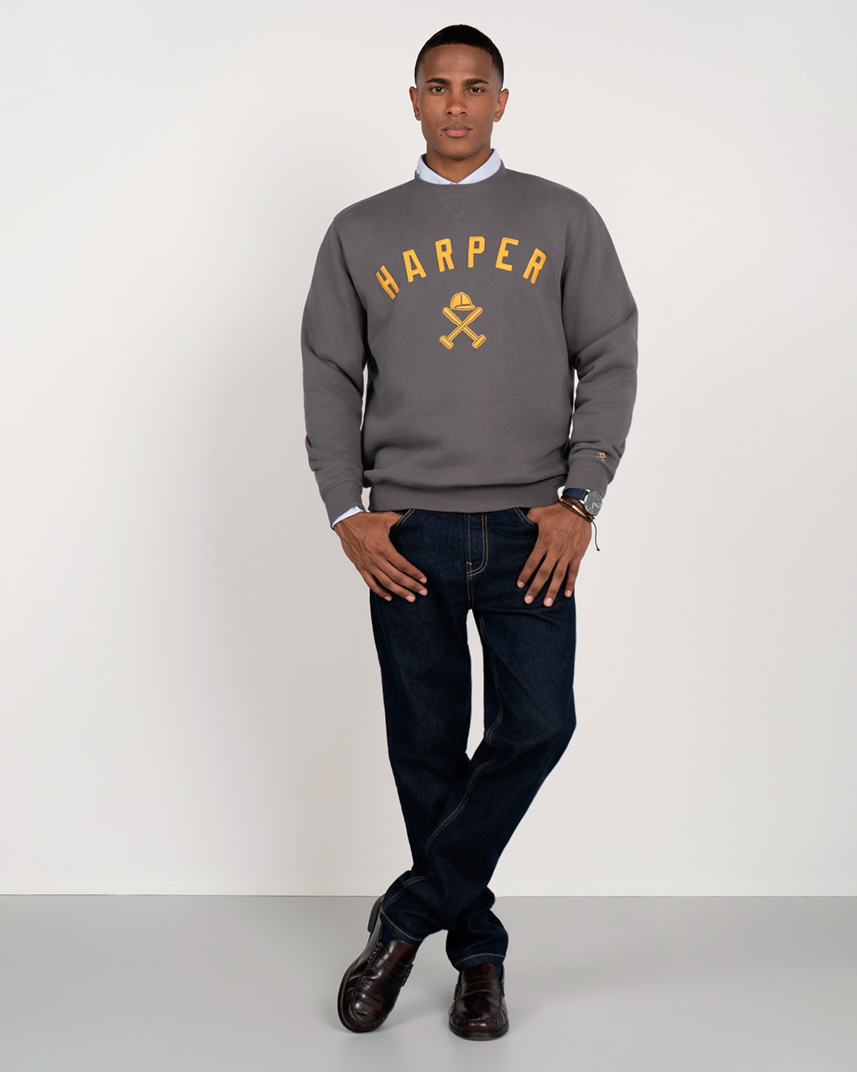 Sudadera crew-neck new england - Harper & Neyer - Negro Negro-3