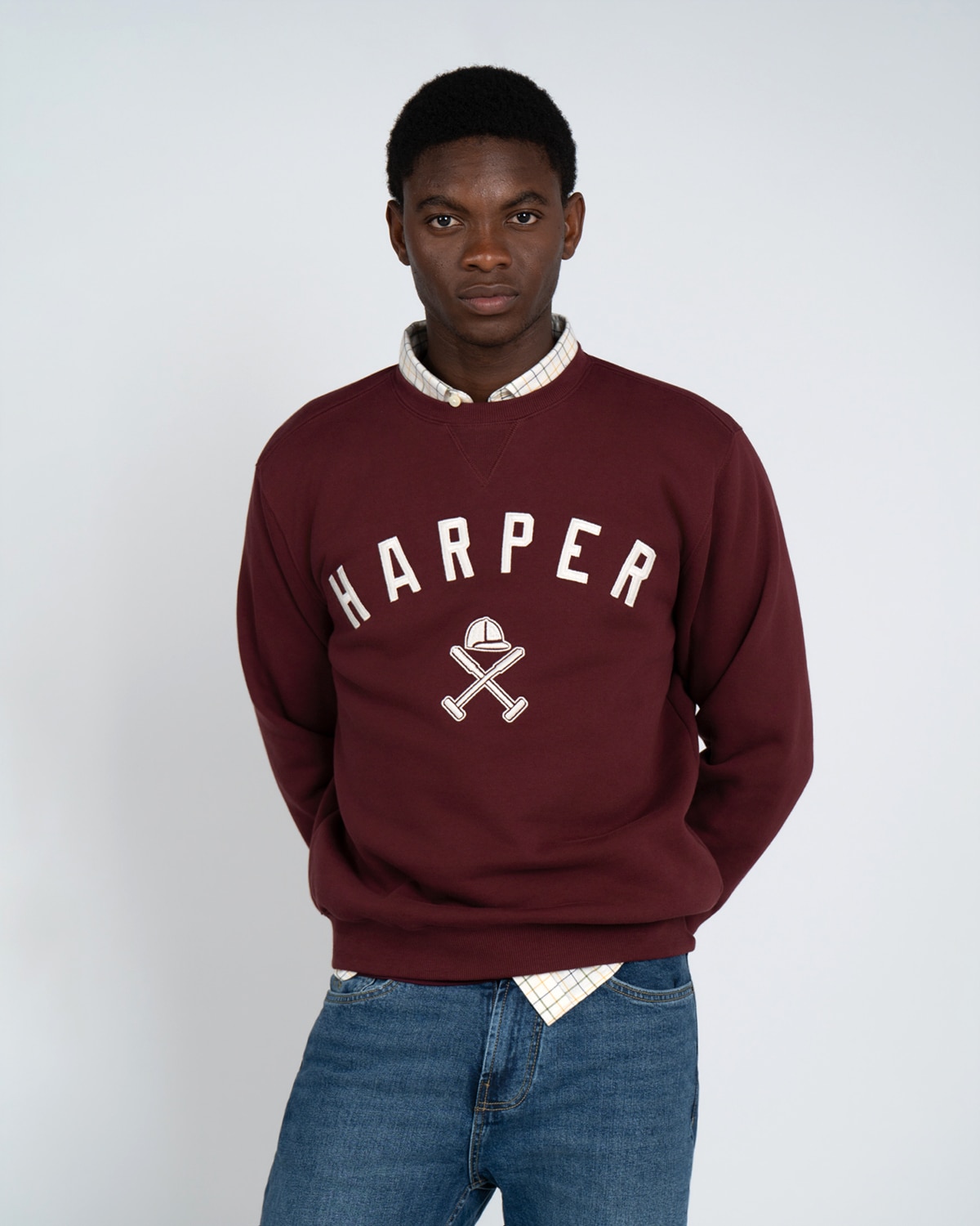 Sudadera crew-neck new england - Harper & Neyer - Burdeos Burdeos-1