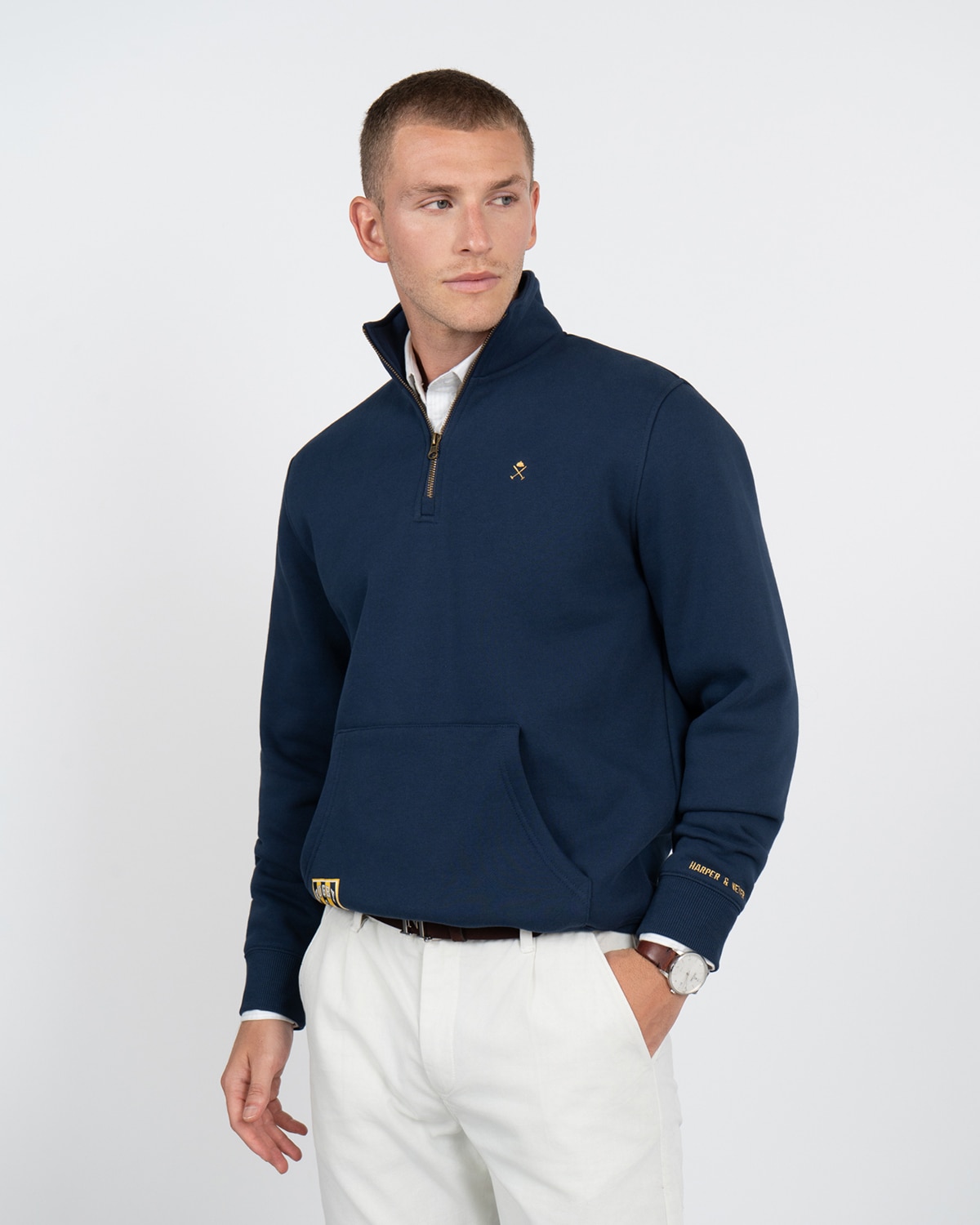 Sudadera half-zipper albany - Harper & Neyer - Azul marino Azul marino-1