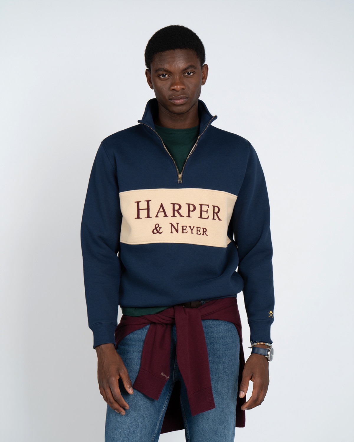 Sudadera half zipper maryland - Harper & Neyer - Azul marino Azul marino-1