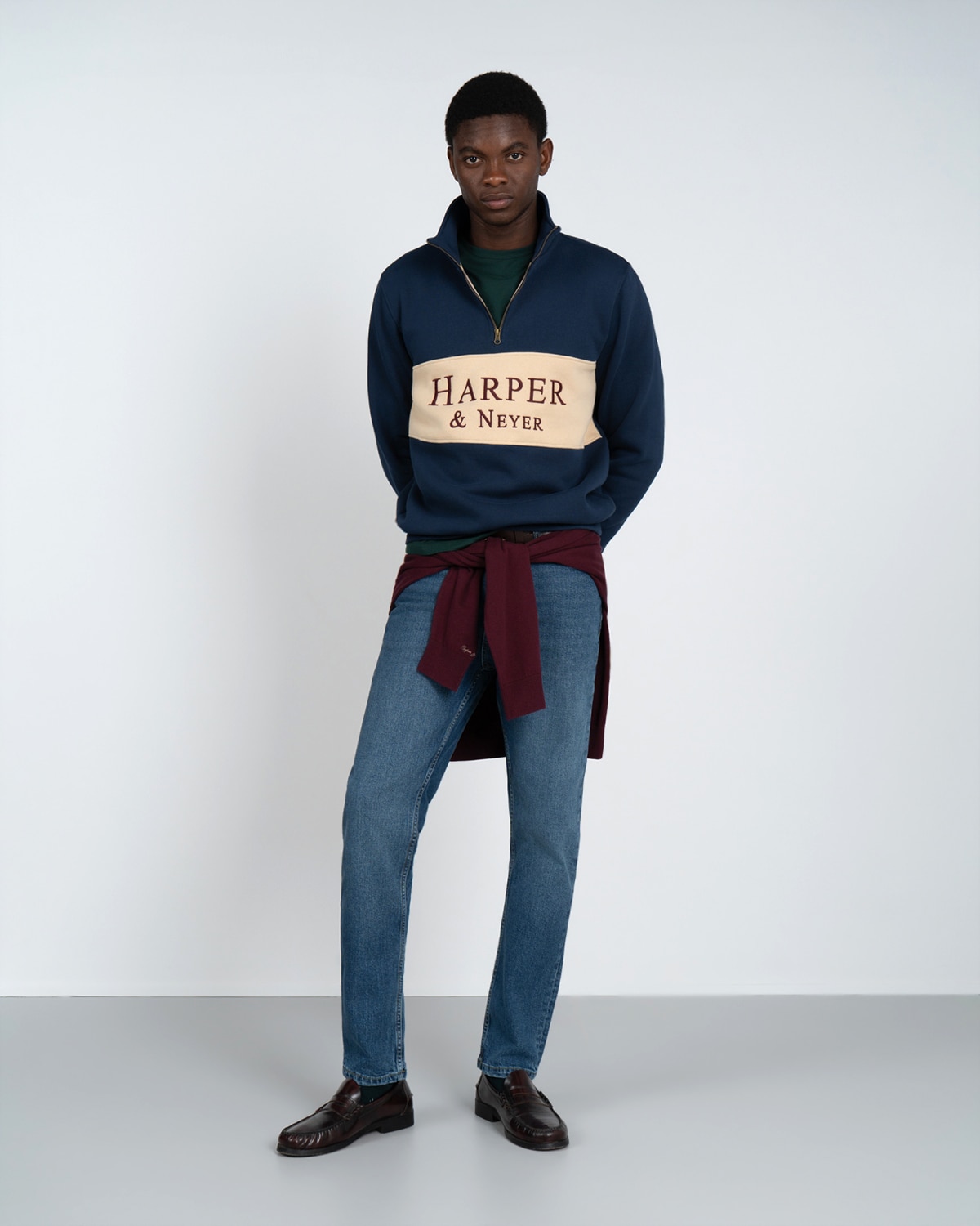 Sudadera half zipper maryland - Harper & Neyer - Azul marino Azul marino-3