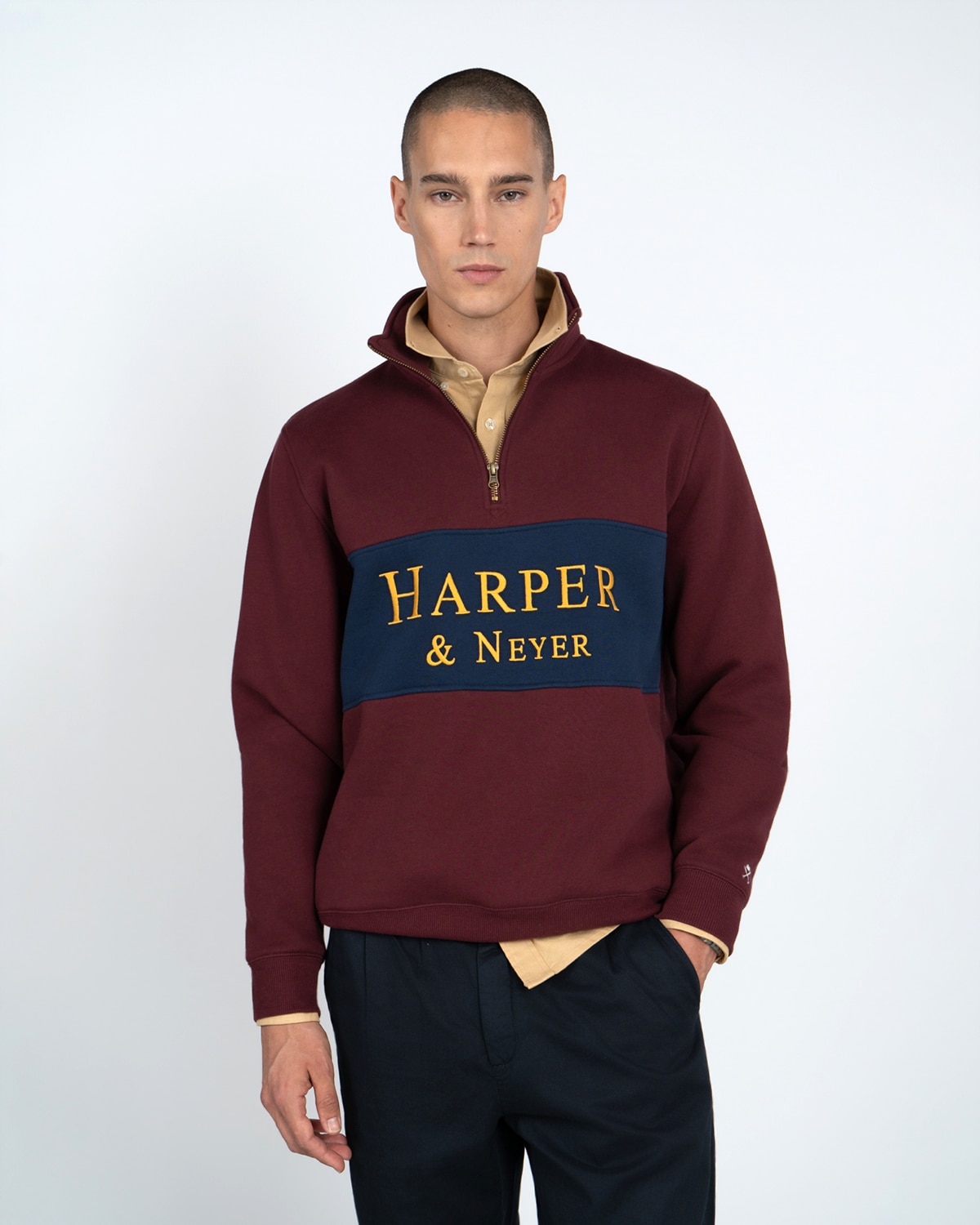 Sudadera half zipper maryland - Harper & Neyer - Burdeos Burdeos-3