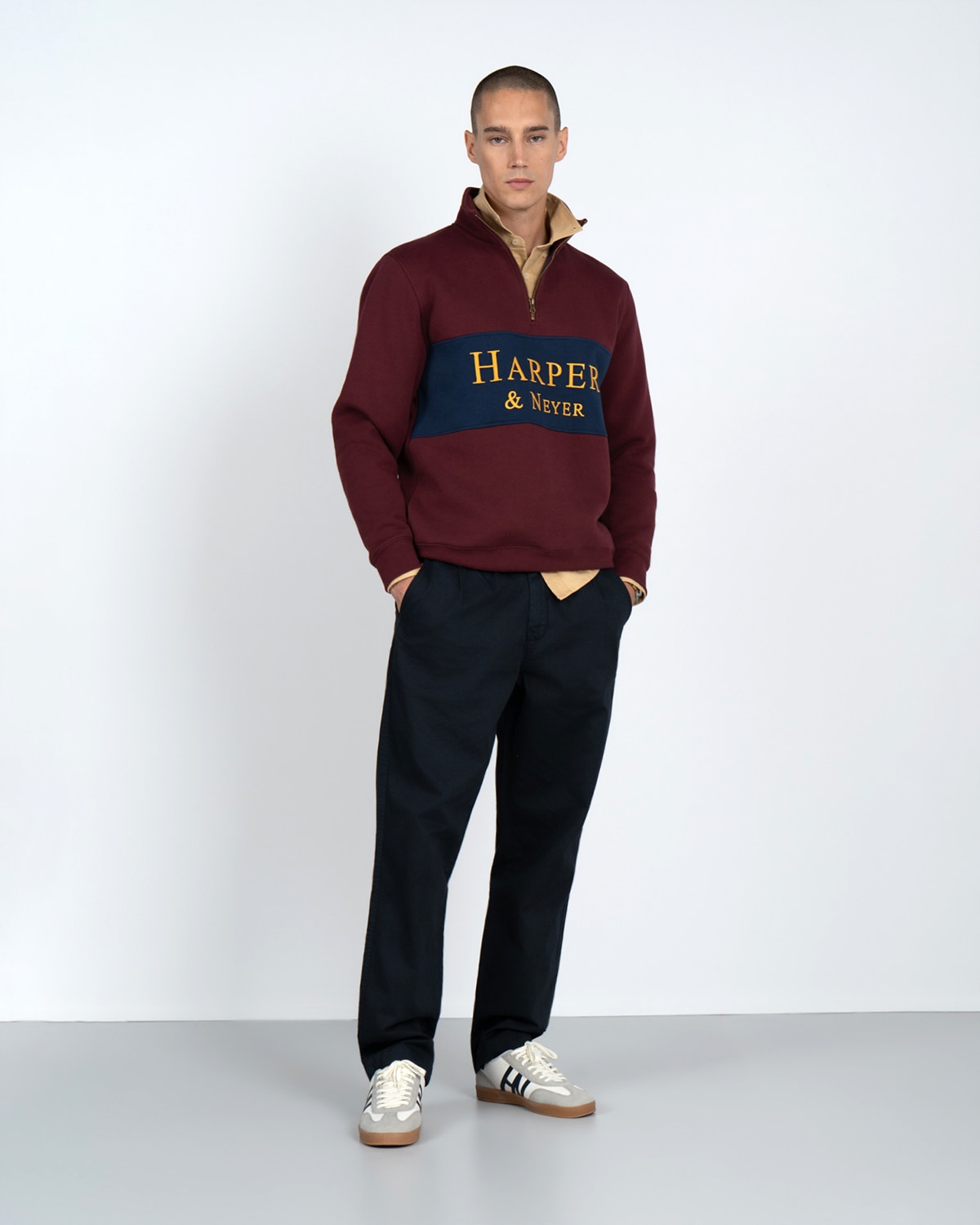 Sudadera half zipper maryland - Harper & Neyer - Burdeos Burdeos-4