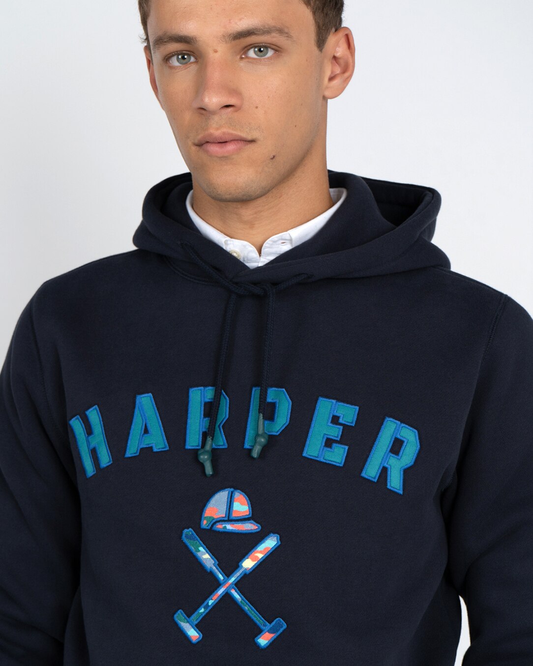 Sudadera hoodie retro - Harper & Neyer - Azul oscuro Azul oscuro-2