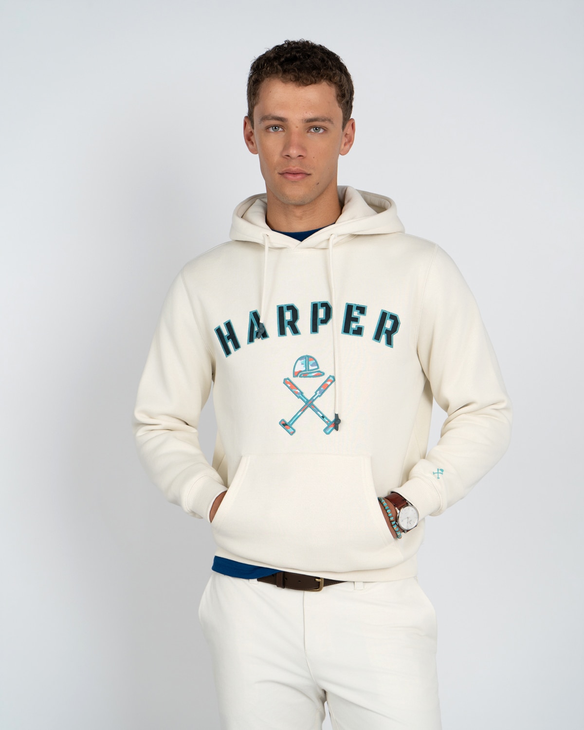 Sudadera hoodie retro - Harper & Neyer - Blanco Blanco-1