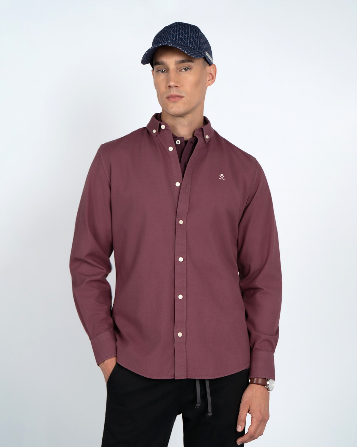Imagen 2 de Camisa lisa - Harper & Neyer - Burdeos Burdeos