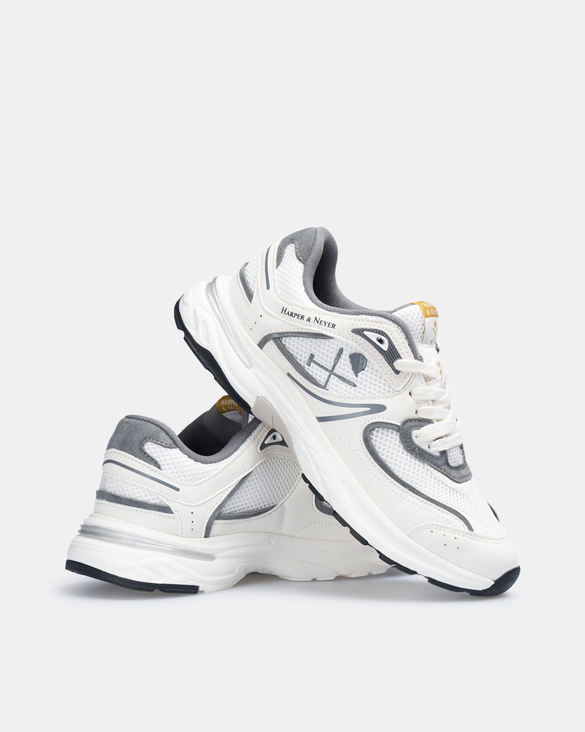 Zapatillas de vestir de hombre con cierre de cordones - Harper & Neyer - Blanco Blanco-4