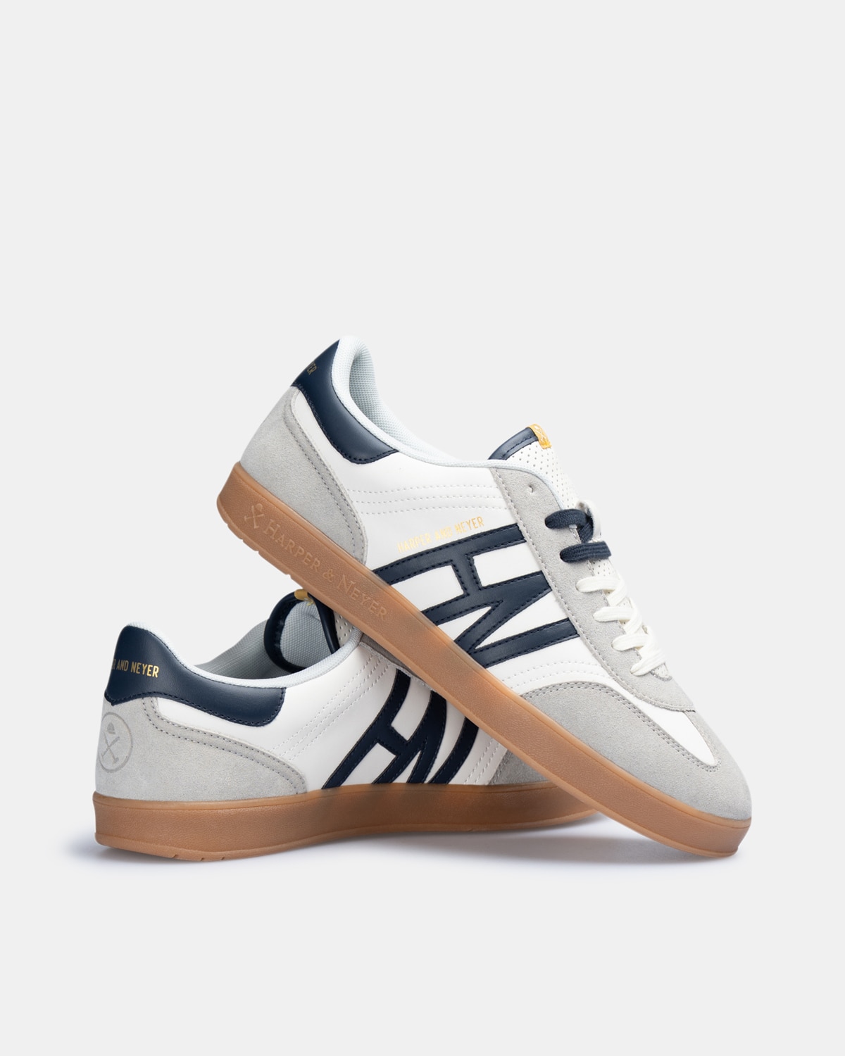 Zapatillas de vestir de hombre con cierre de cordones - Harper & Neyer - Blanco Blanco-4